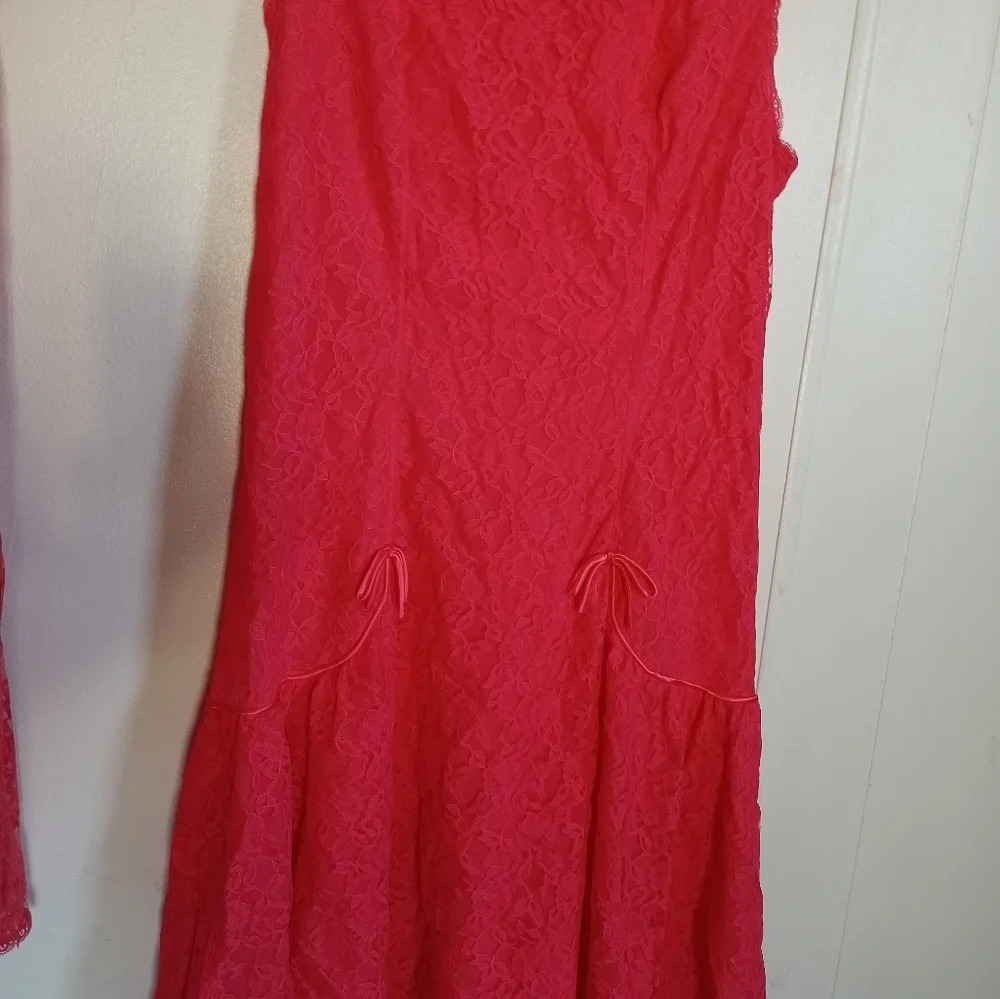 Vintage Gossard Artemis Orange Pink 2pc Ladies Nightgown Robe Set Sz Medium - Picture 4 of 14